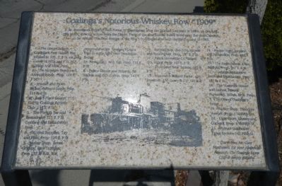 Coalinga’s Notorious Whiskey Row “1909” Marker. Click for full size. Coalinga’s Notorious Whiskey Row “1909” Marker image. Click for full size.