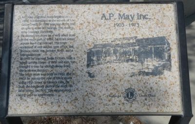 A.P. May Inc. Marker image. Click for full size.