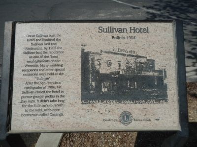 Sullivan Hotel Marker. Click for full size. Sullivan Hotel Marker image. Click for full size.