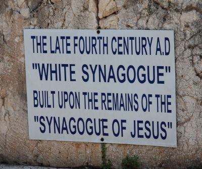 The Synagogue of Jesus Marker. Click for full size. The Synagogue of Jesus Marker image. Click for full size.