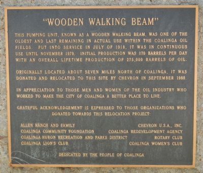 “Wooden Walking Beam” Marker. Click for full size. “Wooden Walking Beam” Marker image. Click for full size.