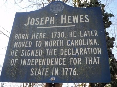 Joseph Hewes Marker image. Click for full size.