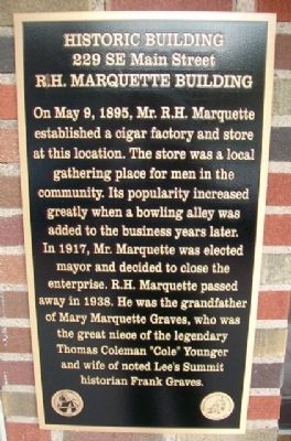 R.H. Marquette Building Marker. Click for full size. R.H. Marquette Building Marker image. Click for full size.