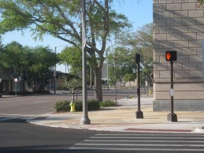Former site of the Lynching of John Evans Marker. Click for full size. Former site of the Lynching of John Evans Marker image. Click for full size.
