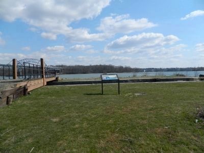 Marker with Susquehanna River in background. Click for full size. Marker with Susquehanna River in background image. Click for full size.