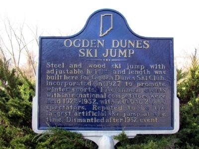 Ogden Dunes Ski Jump Marker. Click for full size. Ogden Dunes Ski Jump Marker image. Click for full size.