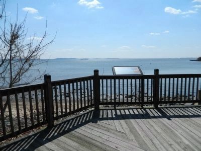 Home Base Marker overlooking the Chesapeake Bay. Click for full size. Home Base Marker overlooking the Chesapeake Bay image. Click for full size.