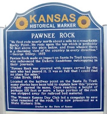 Pawnee Rock Marker. Click for full size. Pawnee Rock Marker image. Click for full size.