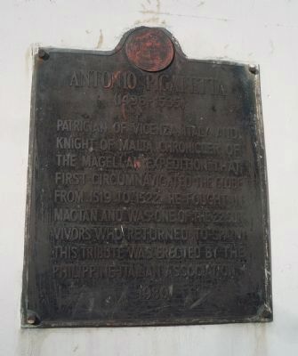 Antonio Pigafetta Marker. Click for full size. Antonio Pigafetta Marker image. Click for full size.