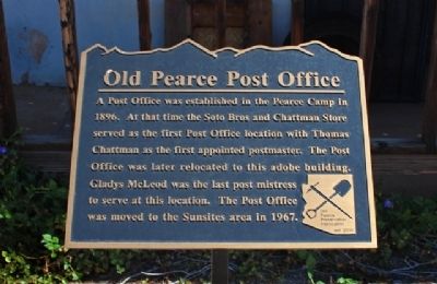 Old Pearce Post Office Marker. Click for full size. Old Pearce Post Office Marker image. Click for full size.