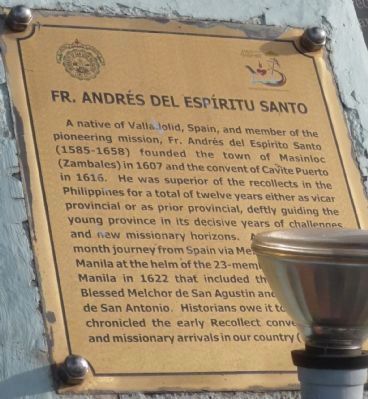<i> Panel 3</i>: Fray Andres del Espiritu Santo. Click for full size. <i> Panel 3</i>: Fray Andres del Espiritu Santo image. Click for full size.