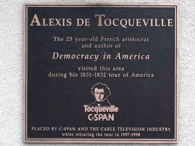 Alex De Tocqueville Marker. Click for full size. Alex De Tocqueville Marker image. Click for full size.