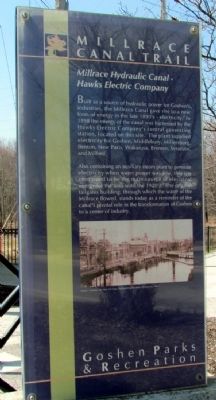 Millrace Hydraulic Canal - Hawks Electric Company Marker image. Click for full size.