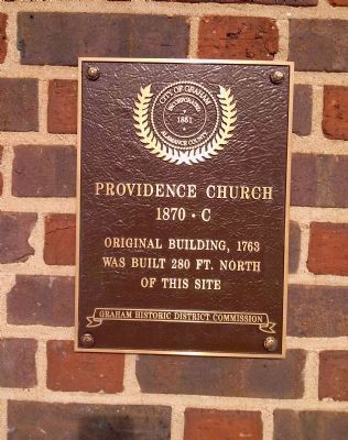 Plaque on the Providence Church image. Click for full size.