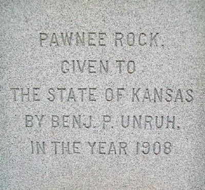 Pawnee Rock Donor on Santa Fe Trail Monument image. Click for full size.
