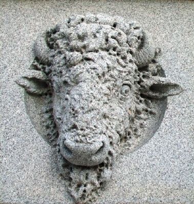 Bison on Santa Fe Trail Monument. Click for full size. Bison on Santa Fe Trail Monument image. Click for full size.