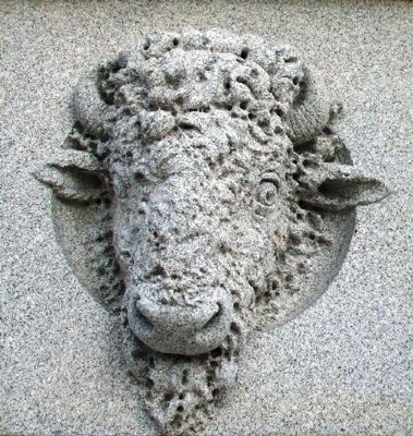 Bison on Santa Fe Trail Monument image. Click for full size.