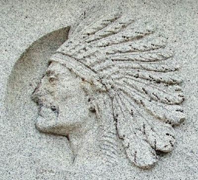 Indian Engraving Santa Fe Trail Monument. Click for full size. Indian Engraving Santa Fe Trail Monument image. Click for full size.