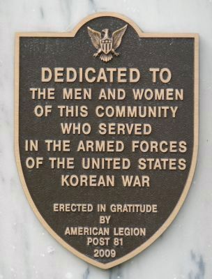 Korean War Gonzales Veterans Memorial Marker image. Click for full size.