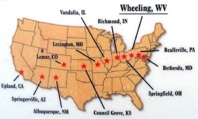 The Madonnas of the Trail Map image. Click for full size.