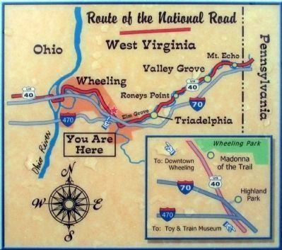 Route of the National Road in West Virginia. Click for full size. Route of the National Road in West Virginia image. Click for full size.