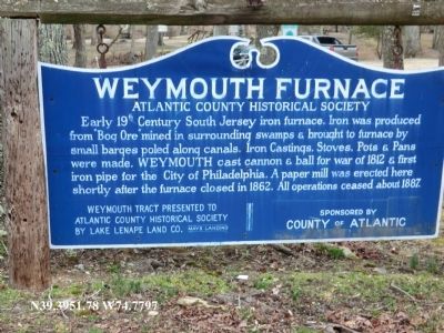 Weymouth Furnace Marker image. Click for full size.