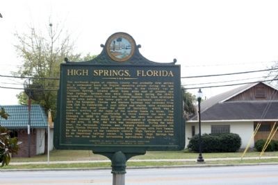 High Springs, Florida Marker, along NW 1st Avenue State Route 20 (U.S. 27) image. Click for full size.