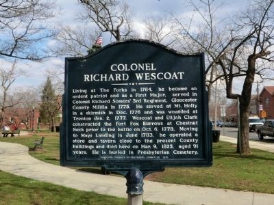 Colonel Richard Wescoat Marker image. Click for full size.