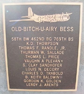 Old-Bitch-U-Airy Bess Marker. Click for full size. Old-Bitch-U-Airy Bess Marker image. Click for full size.