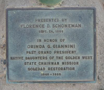 Plaque at the base of the El Camino Real Bell image. Click for full size.