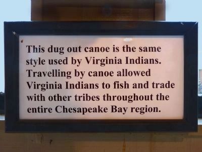 Dug-out Canoe sign<br>in the Vistors Center image. Click for full size.
