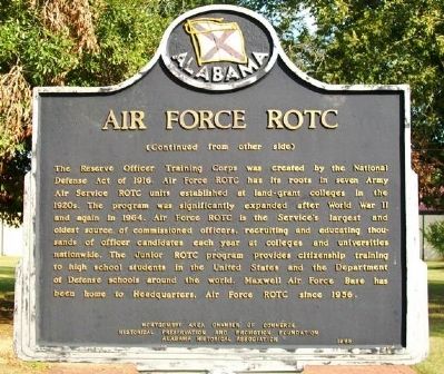 Air Force ROTC Marker (Side B). Click for full size. Air Force ROTC Marker (Side B) image. Click for full size.