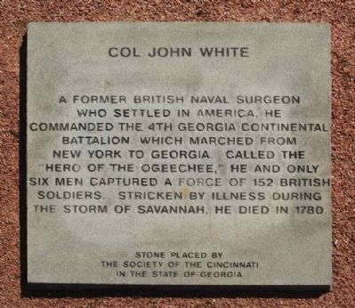 Col. John White Marker image. Click for full size.