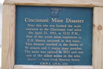 Cincinnati Mine Disaster Marker image. Click for full size.