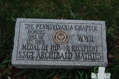 Sergeant Mathies' Medal of Honor stone image. Click for full size.