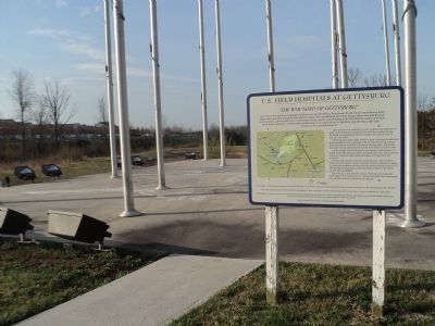Marker at the Gettysburg Village Factory Outlet. Click for full size. Marker at the Gettysburg Village Factory Outlet image. Click for full size.