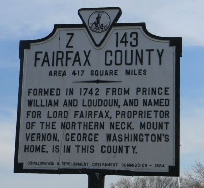 Fairfax County Marker image. Click for full size.
