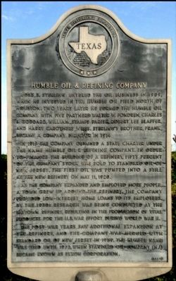 Humble Oil & Refining Company Marker. Click for full size. Humble Oil & Refining Company Marker image. Click for full size.