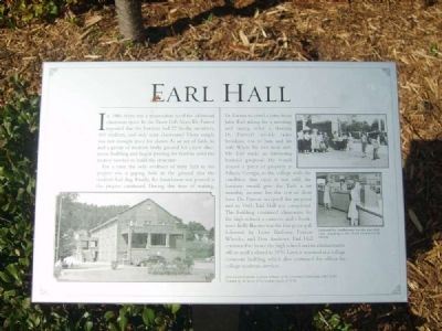 Earl Hall Marker. Click for full size. Earl Hall Marker image. Click for full size.