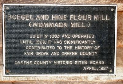 Boegel & Hine (Wommack) Flour Mill Marker image. Click for full size.