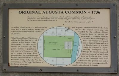 Original Augusta Common - 1736 Marker. Click for full size. Original Augusta Common - 1736 Marker image. Click for full size.