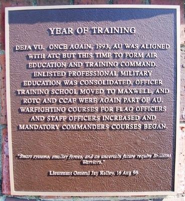 Year of Training Marker. Click for full size. Year of Training Marker image. Click for full size.