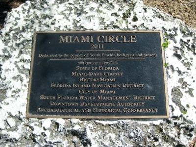 Miami Circle Park Dedication Plaque image. Click for full size.