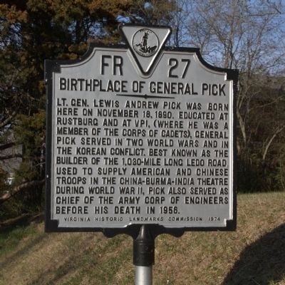 Birthplace of General Pick Marker image. Click for full size.