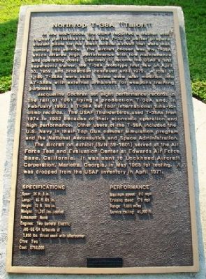Northrop T-38A "Talon" Marker. Click for full size. Northrop T-38A "Talon" Marker image. Click for full size.