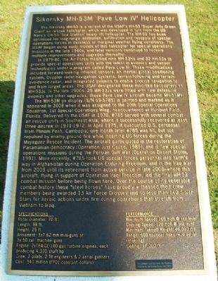 Sikorsky MH-53M 'Pave Low IV' Helicopter Marker. Click for full size. Sikorsky MH-53M 'Pave Low IV' Helicopter Marker image. Click for full size.