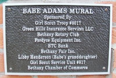 Home of Babe Adams Mural Sponsors image. Click for full size.