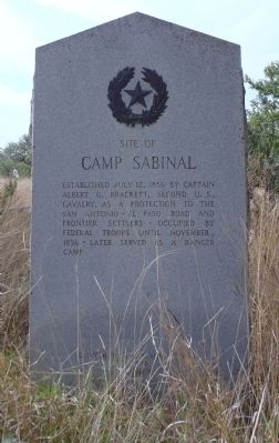 Site of Camp Sabinal Marker image. Click for full size.