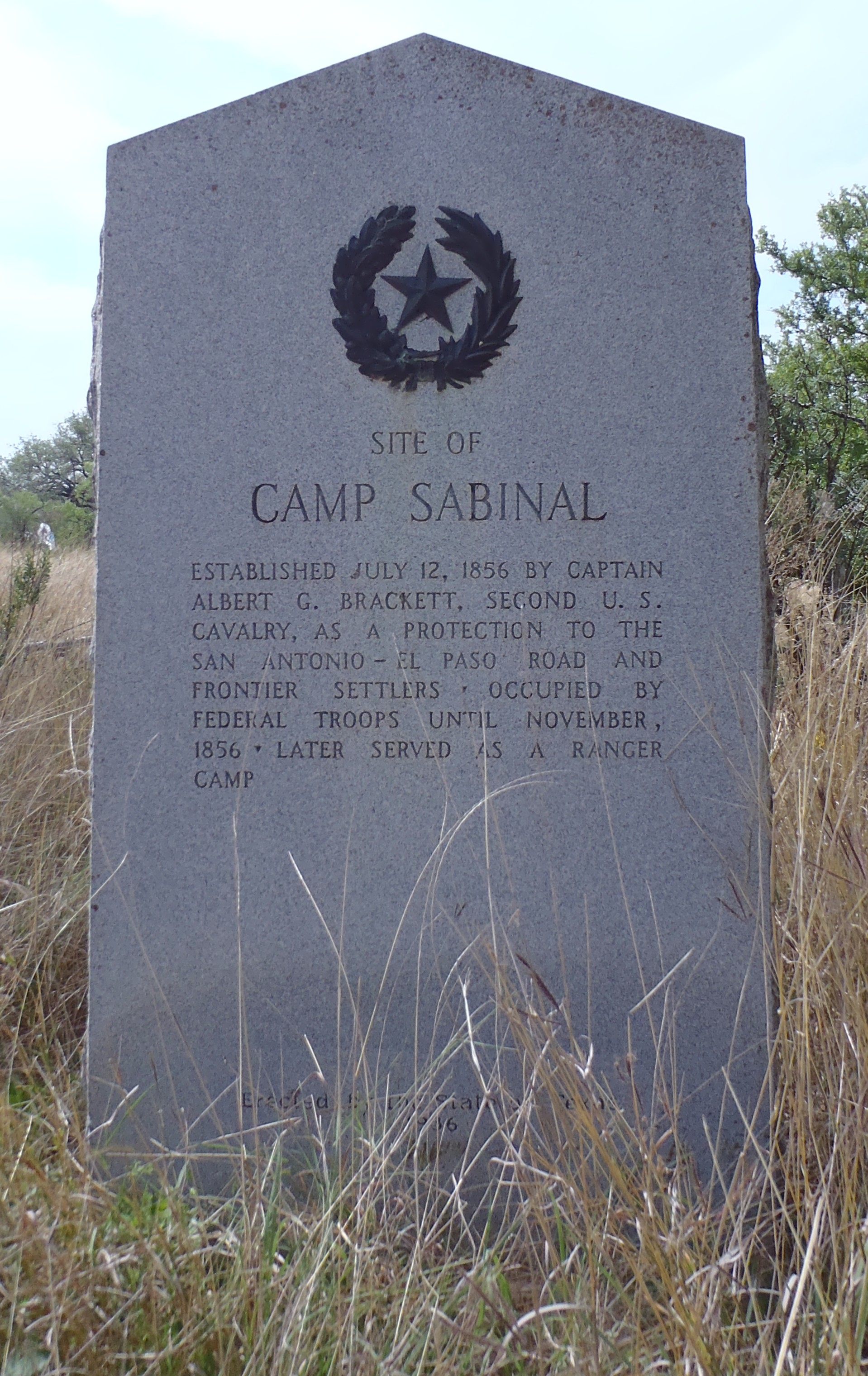 Site of Camp Sabinal Marker