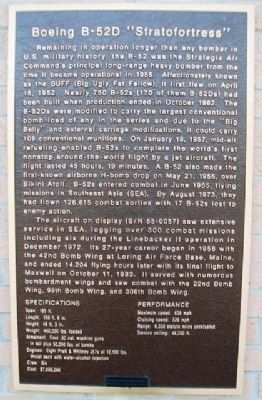 Boeing B-52D "Stratofortress" Marker. Click for full size. Boeing B-52D "Stratofortress" Marker image. Click for full size.